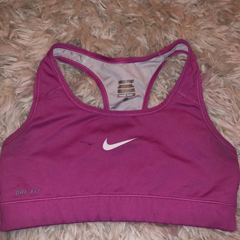 Pink nike sports bra
